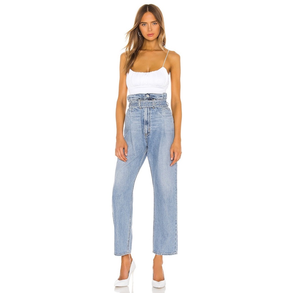 Agolde Light Blue High-Rise Paperbag Jeans - Picture 10 of 14